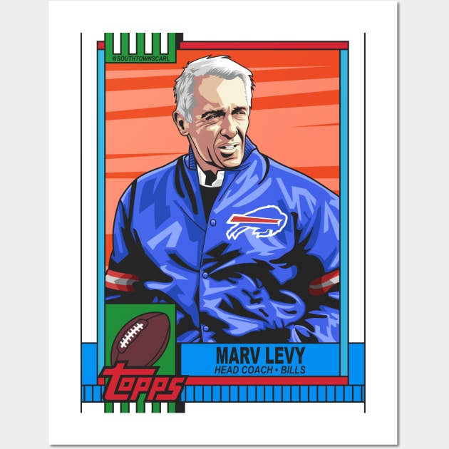 Marv Levy Football Card Wall Art by Carl Cordes